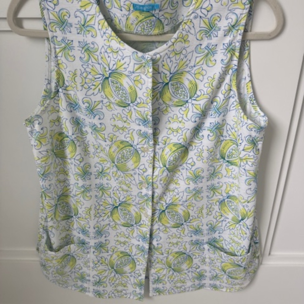 J McLaughlin womens  cotton  pattern sleeveless top size L